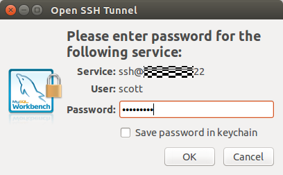 The <strong>SSH</strong> password dialog