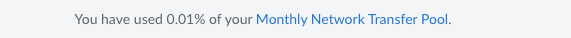 Screenshot of Monthly Network Transfer Pool Percentage Used
